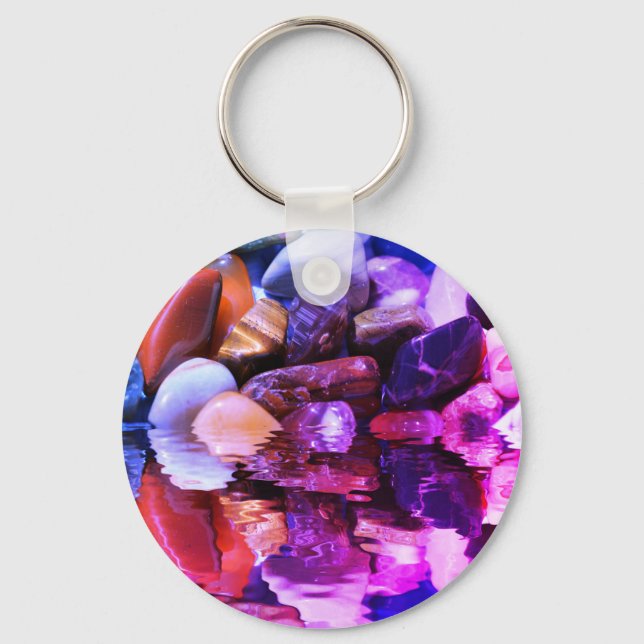 Magic Stones Pebbles Colourful Reflection Keychain (Front)