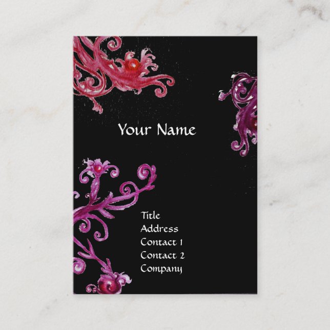 MAGIC SWIRL MONOGRAM topaz Business Card (Front)