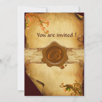 MAGIC SWIRLS PARCHMENT AND BROWN WAX SEAL MONOGRAM