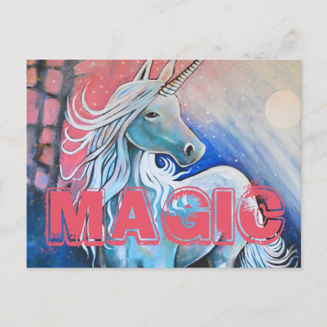 Magic the unicorn postcard (Front)