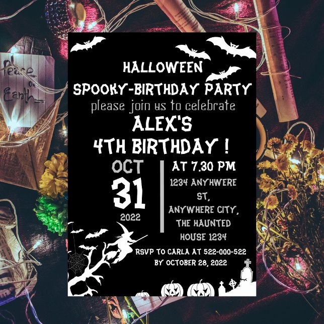 magic theme, halloween birthday party invitation (Creator Uploaded)