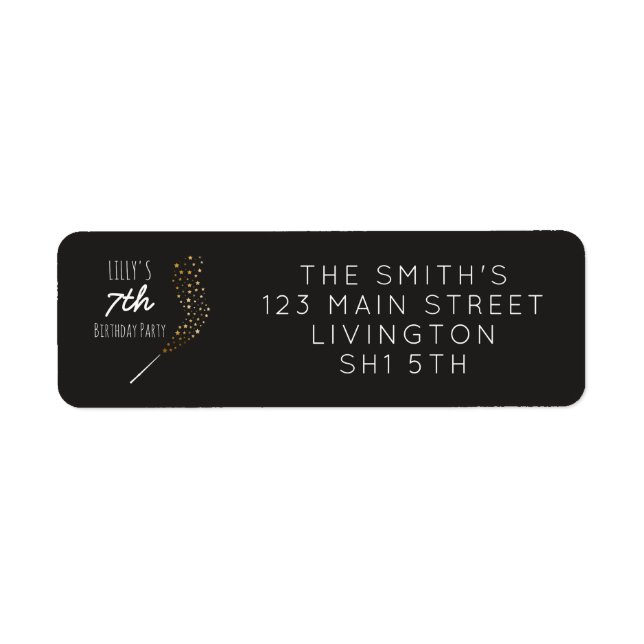 Magic themed Party Return Address Stickers (Front)