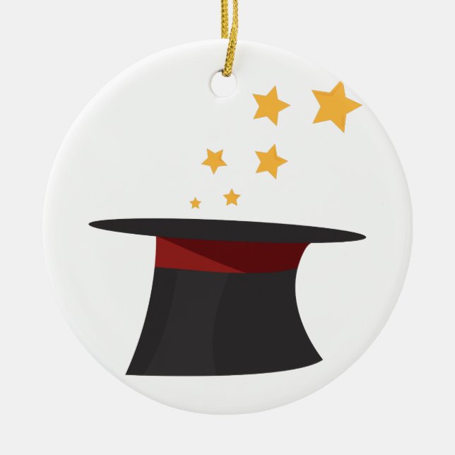 Magic Top Hat Ceramic Ornament (Front)