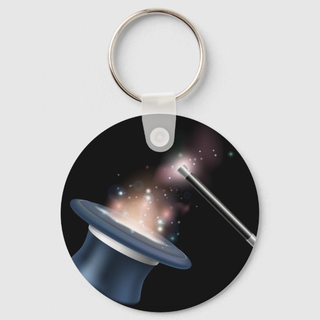 Magic tophat and magic wand keychain (Front)