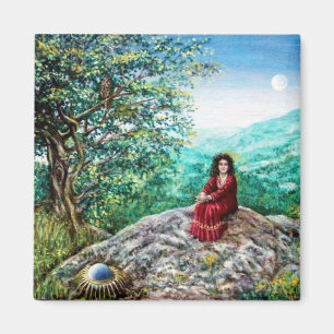 MAGIC TREE / Dawn In Green Wood and Lady in Red Magnet