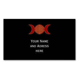 Magic Triple Moon - Spirit Flower Of Life 1 Magnetic Business Card