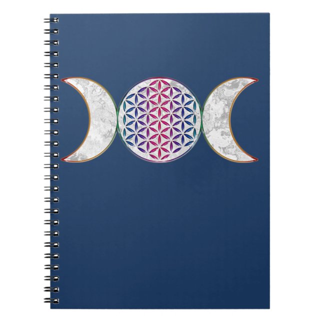 Magic Triple Moon - Spirit Flower Of Life 2 Notebook (Front)