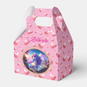Magic Unicorn And Hearts Favor Box