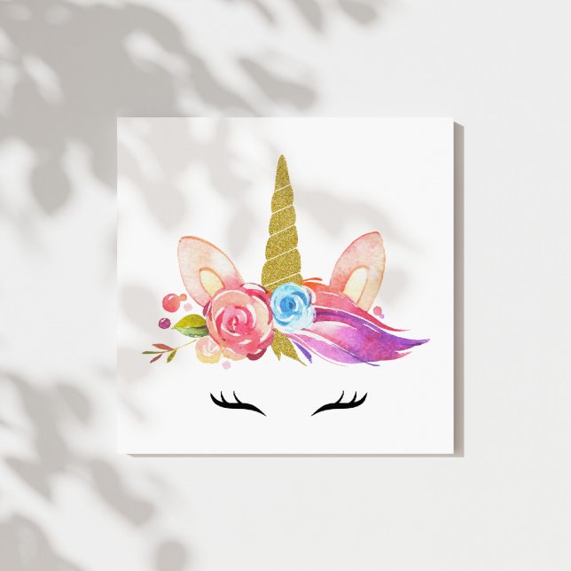 Magic Unicorn, Cute Unicorn, Girl Nursery, Pink Canvas Print (Creator Uploaded)