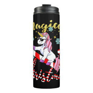Magic Unicorn for Christmas with Glitter Thermal Tumbler