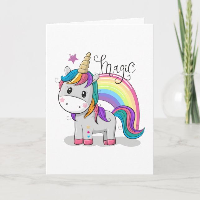 Magic Unicorn, Greeting Card, Get Well Wish, Cards (Front)