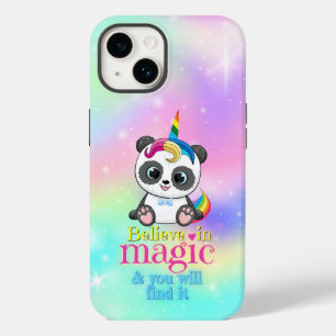 Magic unicorn panda on rainbow background Case-Mate iPhone 14 case