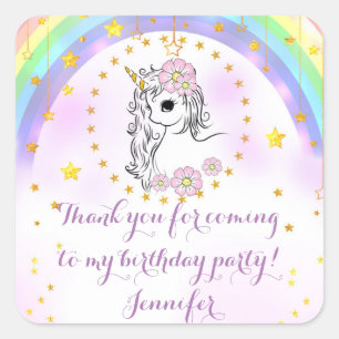Magic Unicorn Rainbow Gold Star Stickers Favoriser