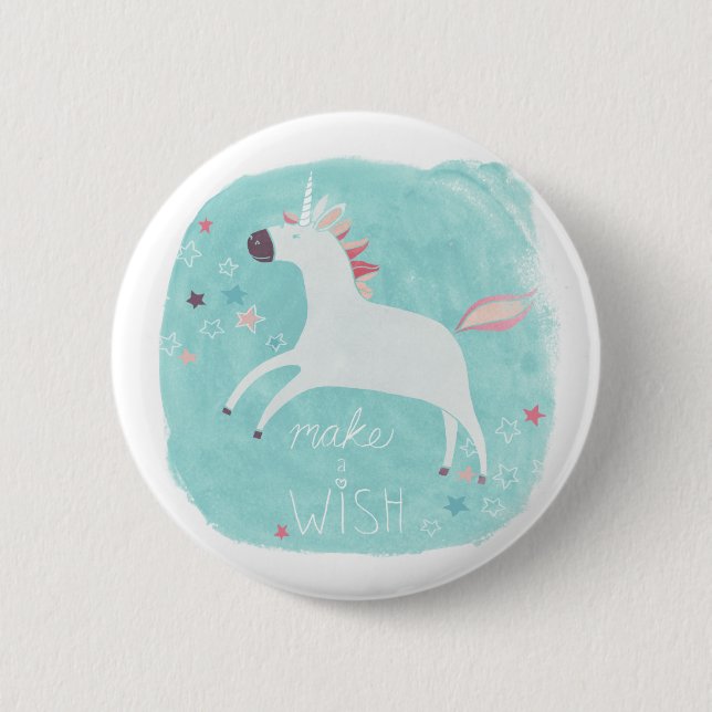 Magic Unicorn Squad - Make a Wish 2 Inch Round Button (Front)