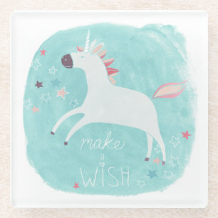 Magic Unicorn Squad - Make a Wish Glass Coaster