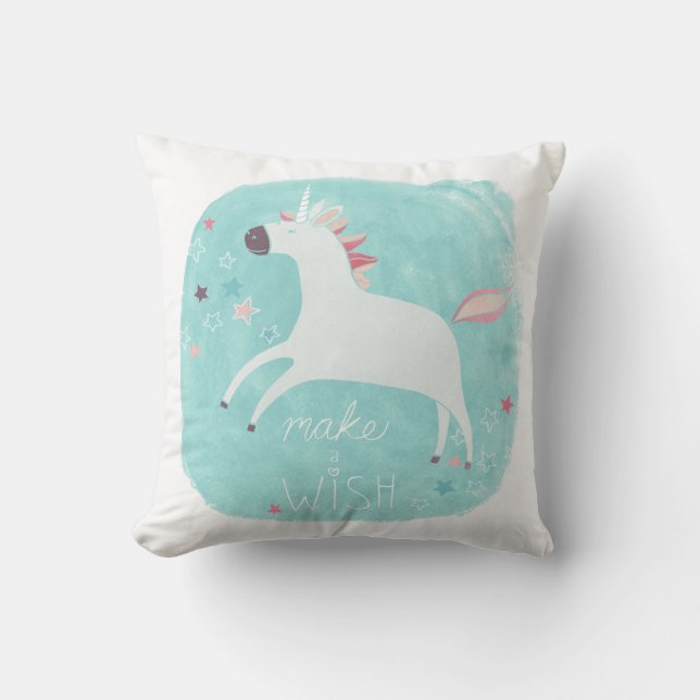 Magic Unicorn Squad - Make a Wish Throw Pillow (Front)