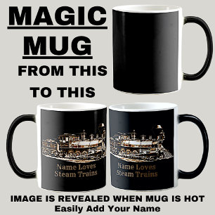 Magic Vieux moteur à vapeur Vintage Locomotive Magie Mug