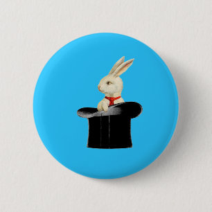 magic vintage top hat rabbit 2 inch round button