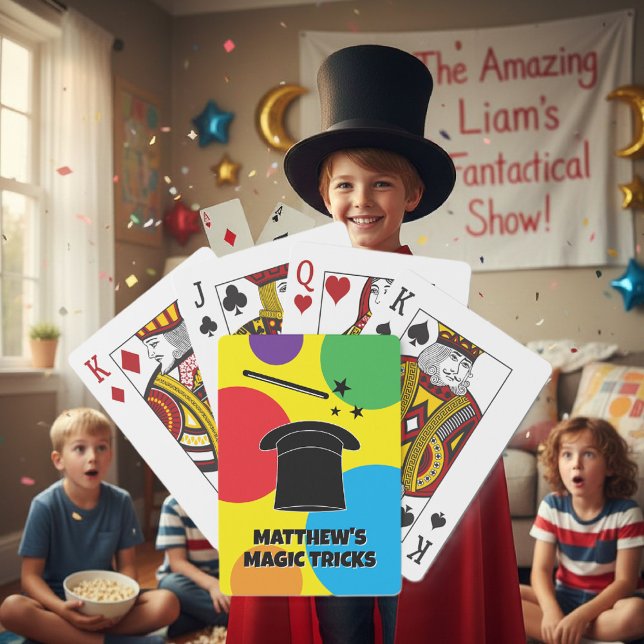 Magic wand and hat custom magician playing cards (magic playing cards)