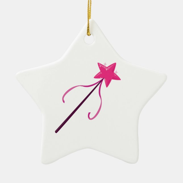 Magic Wand Ceramic Ornament (Front)