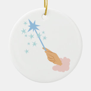 Magic Wand Ceramic Ornament