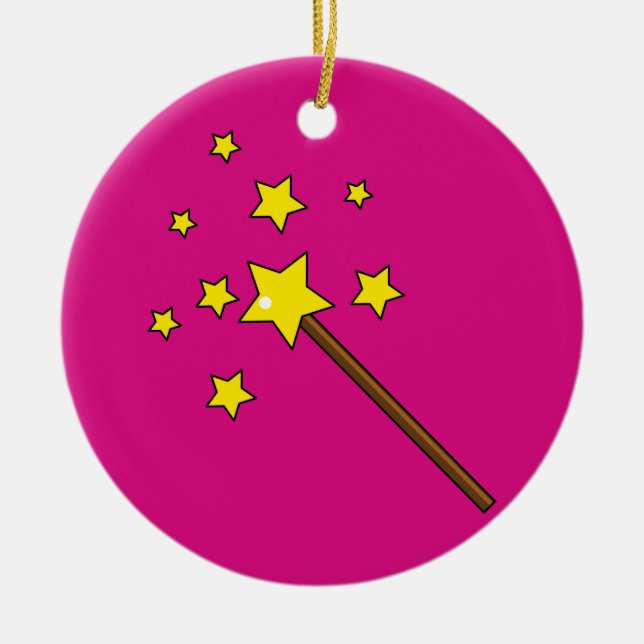 Magic Wand Ceramic Ornament (Front)