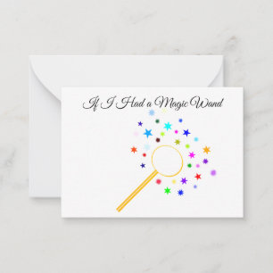 Magic Wand Thank You Flat Note Card