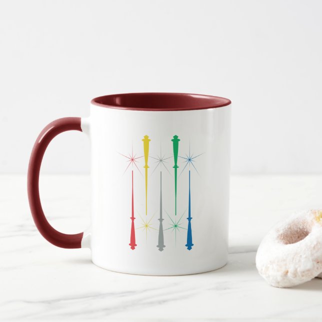 Magic Wands Mug 11oz. Rouge foncé (Avec donut)