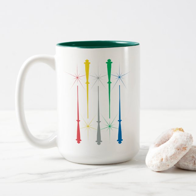 Magic Wands Mug 15oz. Green (With Donut)