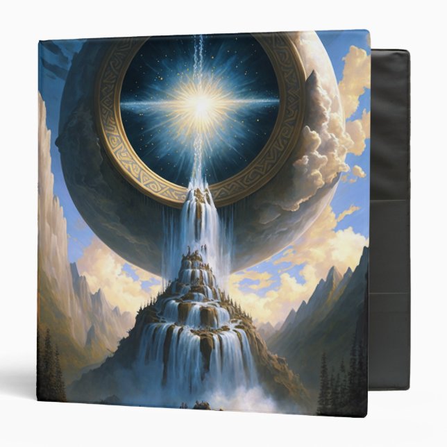 Magic Waterfall Surreal Fantasy Art Binder (Front/Inside)