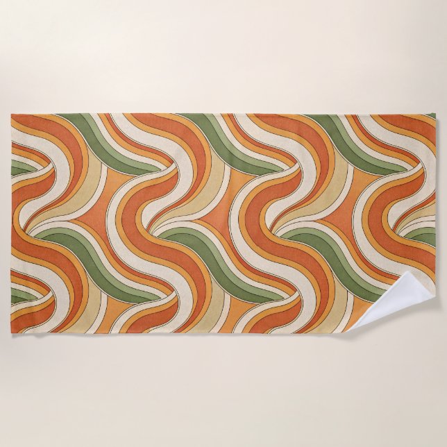 Magic Waves Pattern Beach Towel (Front)