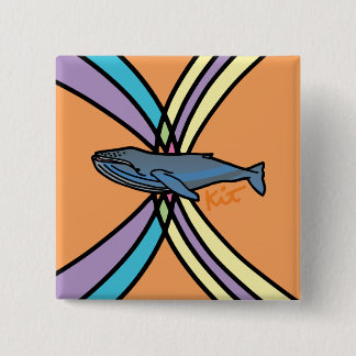 magic whale button. 2 inch square button