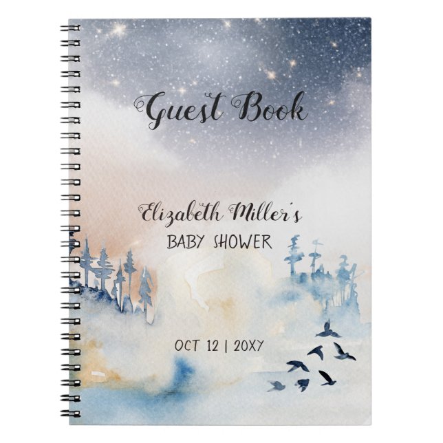 Magic Winter Paysage Baby shower Livre d'invité (Devant)