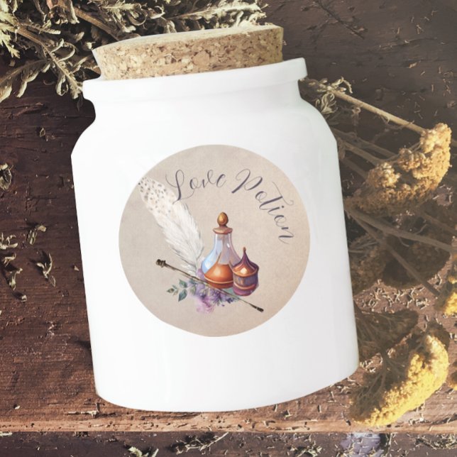 Magic Wizard Watercolor Love Potion Classic Round Sticker (Creator Uploaded)