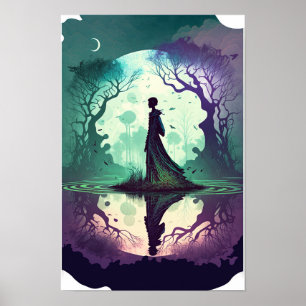 Magic Woodland Psychedelic Poster Enchanted Fore