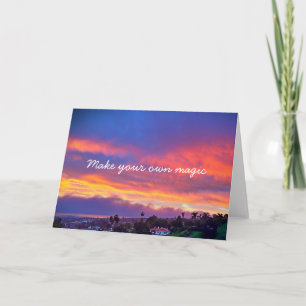 “Magic” yellow & blue sunrise photo blank insi Card