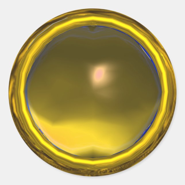 MAGIC YELLOW TOPAZ GEM STONE CLASSIC ROUND STICKER (Front)
