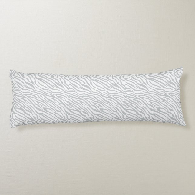 Magic Zebra Stripes Click to Customize Grey Colour Body Pillow (Back)