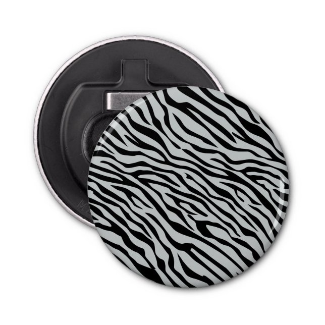Magic Zebra Stripes Click to Customize Grey Colour Bottle Opener (Front)