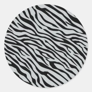 Magic Zebra Stripes Click to Customize Grey Colour Classic Round Sticker