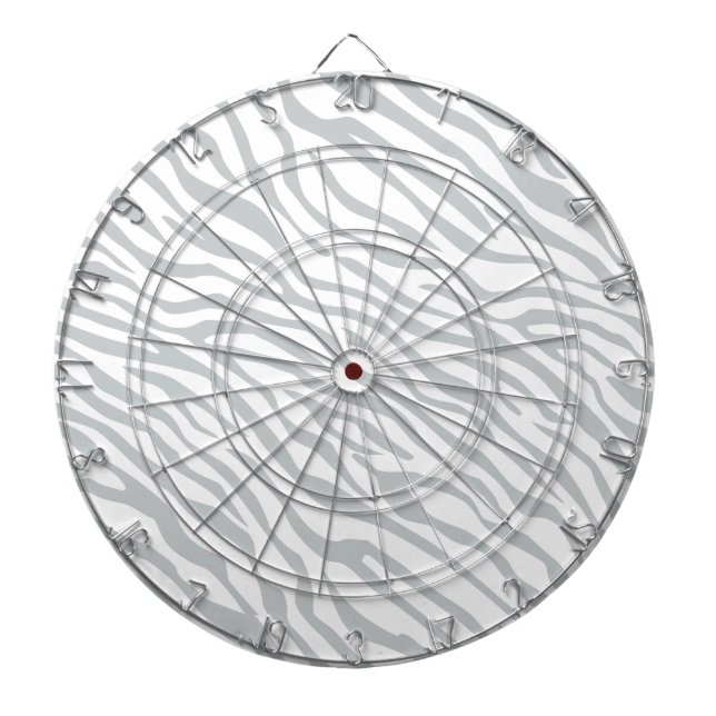 Magic Zebra Stripes Click to Customize Grey Colour Dartboard (Front)