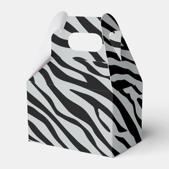 Magic Zebra Stripes Click to Customize Grey Colour Favor Box (Front Side)