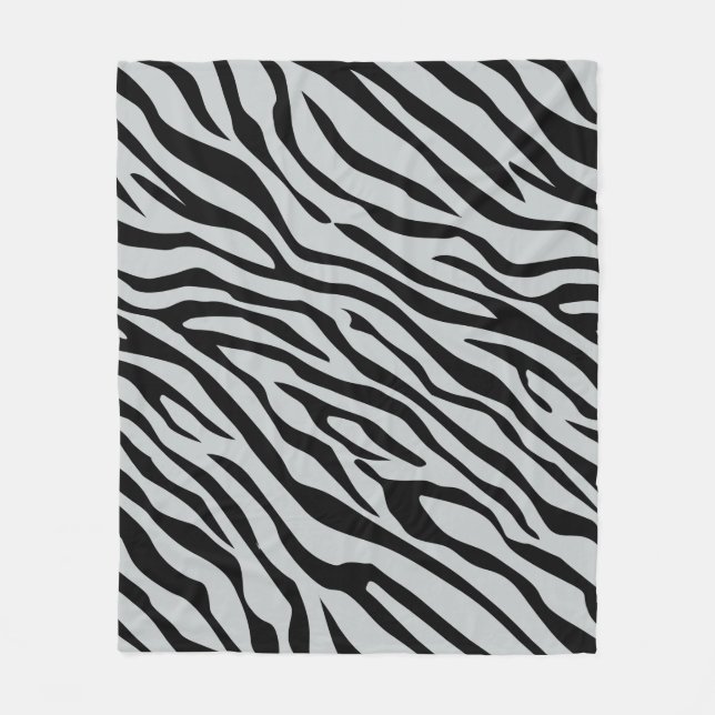 Magic Zebra Stripes Click to Customize Grey Colour Fleece Blanket (Front)