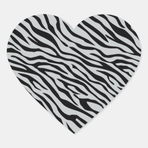 Magic Zebra Stripes Click to Customize Grey Colour Heart Sticker