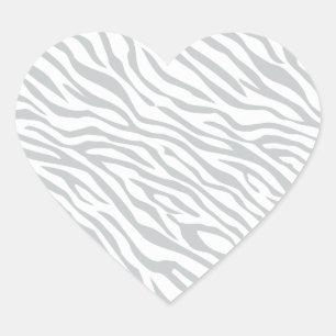 Magic Zebra Stripes Click to Customize Grey Colour Heart Sticker