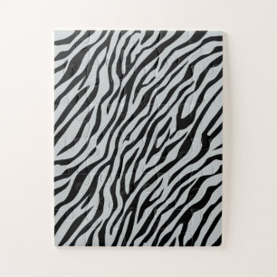 Magic Zebra Stripes Click to Customize Grey Colour Jigsaw Puzzle