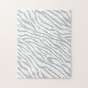 Magic Zebra Stripes Click to Customize Grey Colour Jigsaw Puzzle