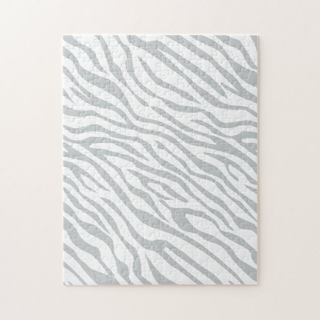 Magic Zebra Stripes Click to Customize Grey Colour Jigsaw Puzzle (Vertical)