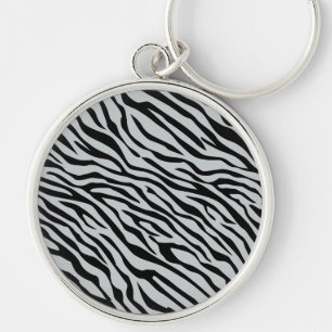 Magic Zebra Stripes Click to Customize Grey Colour Keychain