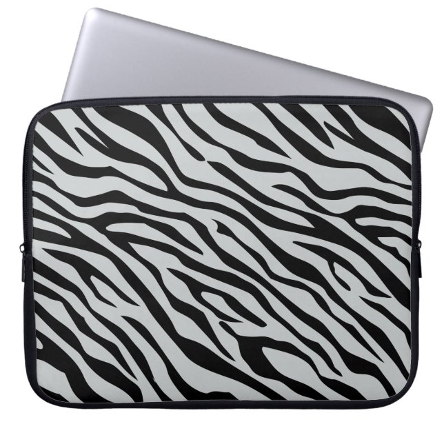 Magic Zebra Stripes Click to Customize Grey Colour Laptop Sleeve (Front)